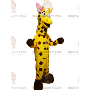 Giraffen-BIGGYMONKEY™-Maskottchen-Kostüm mit schrulligem