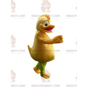 Traje de mascote BIGGYMONKEY™ Pato amarelo cômico com crista