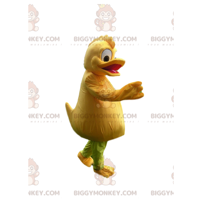 Costume de mascotte BIGGYMONKEY™ de canard jaune comique avec