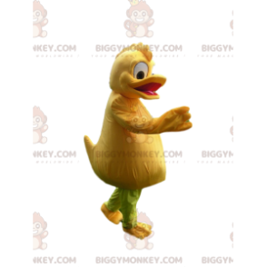 Traje de mascote BIGGYMONKEY™ Pato amarelo cômico com crista