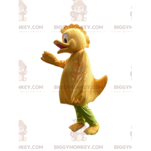 Traje de mascote BIGGYMONKEY™ Pato amarelo cômico com crista