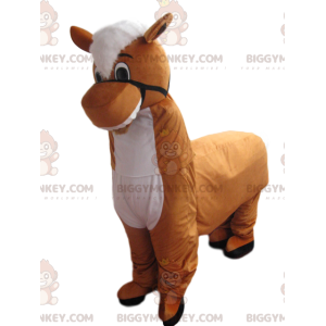 Disfraz de mascota burro marrón y blanco BIGGYMONKEY™. Disfraz