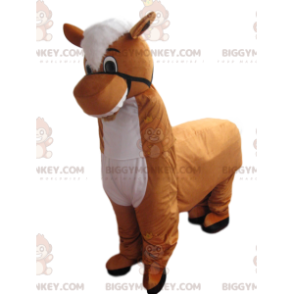 Brown and White Donkey BIGGYMONKEY™ Mascot Costume. Donkey