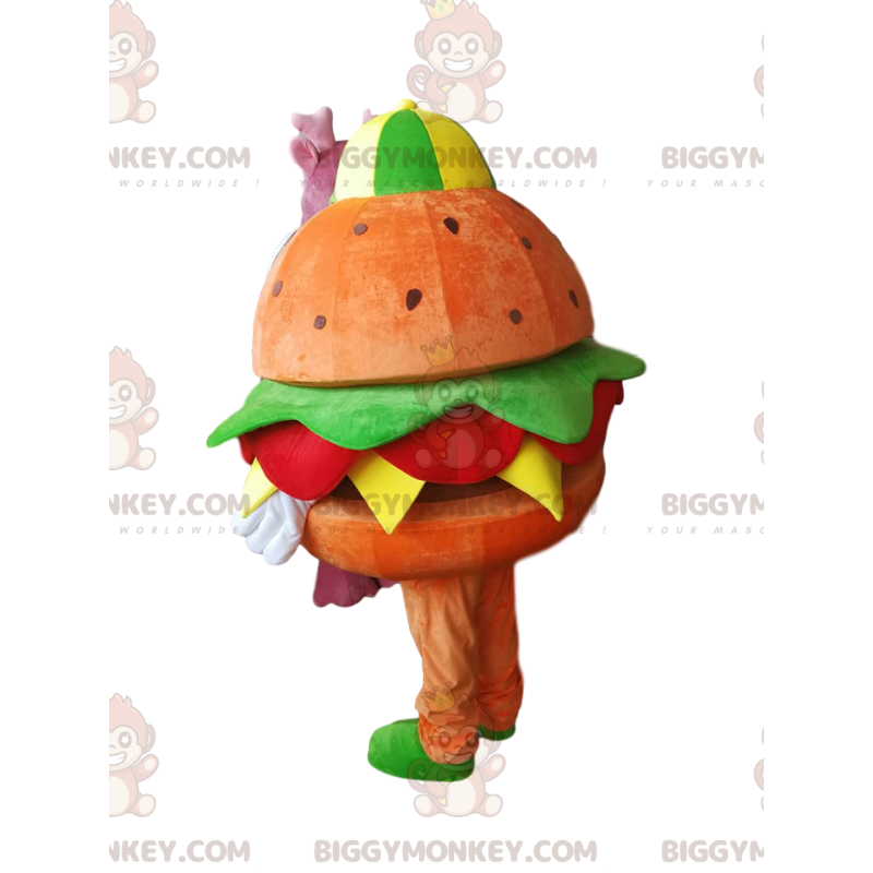 BIGGYMONKEY™ μασκότ στολή Gourmet Burger με σαλάτα, κρεμμύδια