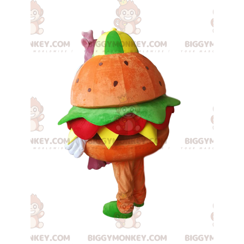 Kostým BIGGYMONKEY™ Maskot Gourmet Burger se salátem, cibulí a