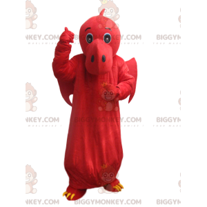 BIGGYMONKEY™ mascottekostuum van rode draak met vleugels.