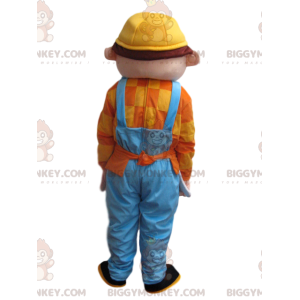 BIGGYMONKEY™-mascottekostuum voor heren met blauwe overall en