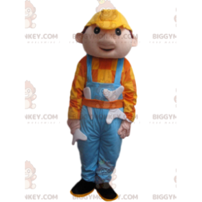 BIGGYMONKEY™-mascottekostuum voor heren met blauwe overall en