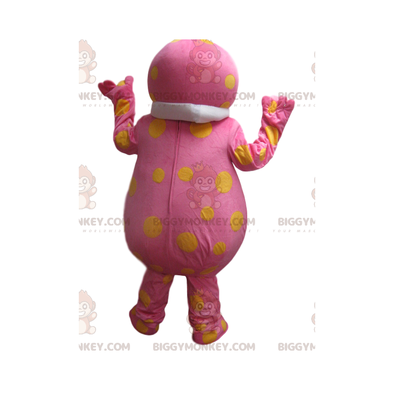 Kostým maskota BIGGYMONKEY™ růžového šíleného muže se žlutými