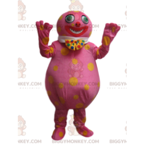 BIGGYMONKEY™ Pinkes Wacky Man Maskottchen-Kostüm mit gelben