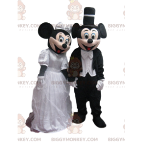 BIGGYMONKEY™ Mascot Costume Duo of Mickey and Minnie in Wedding