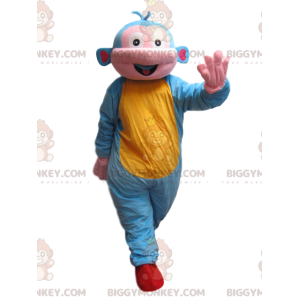 Blue and Yellow Monkey BIGGYMONKEY™ Mascot Costume -