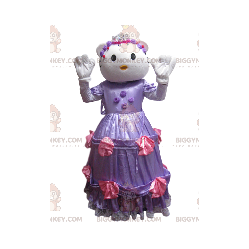 Hello Kitty BIGGYMONKEY™ Mascot Costume with Purple Satin Dress