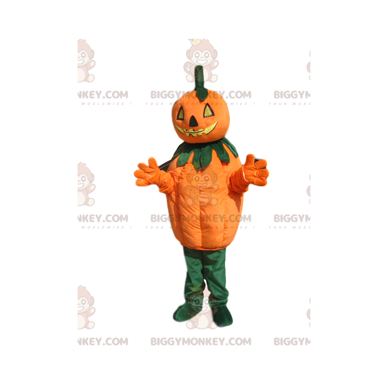 Traje de mascote Pumpkin BIGGYMONKEY™ com cabeça ameaçadora –