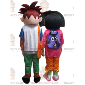 BIGGYMONKEY™ Mascot Costume Duo af Dora the Explorer og Diego -