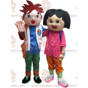 BIGGYMONKEY™ Mascot Costume Duo av Dora the Explorer och Diego