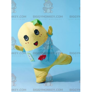 Costume de mascotte BIGGYMONKEY™ de peluche jaune de bonhomme