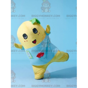 BIGGYMONKEY™ gul plys smilende mand maskot kostume -