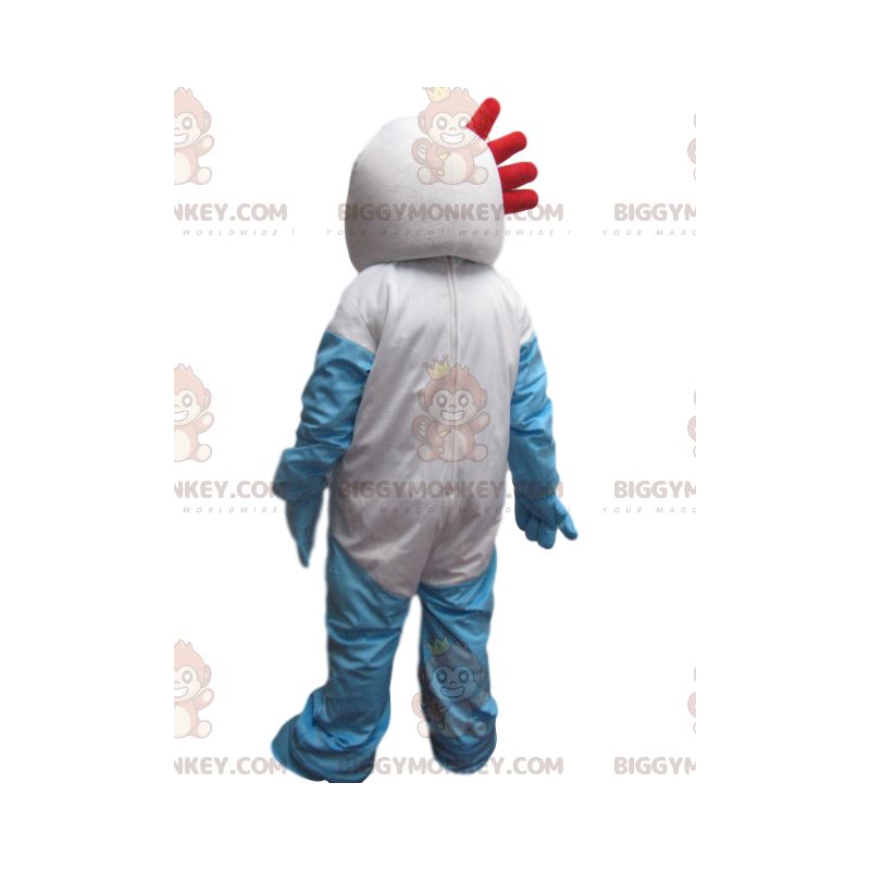 BIGGYMONKEY™ Goofy White and Blue Snowman Mascot Costume –