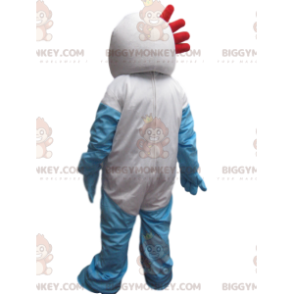 BIGGYMONKEY™ Goofy White and Blue Snowman Mascot Costume –