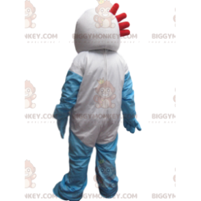 BIGGYMONKEY™ Schneemann-Maskottchen-Kostüm in Weiß und Blau -