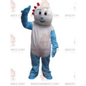 BIGGYMONKEY™ Goofy White and Blue Snowman Mascot Costume –