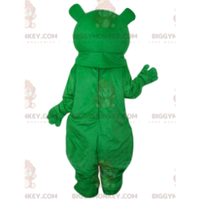 BIGGYMONKEY™ Mascot Costume Funny Green and White Bear with Red