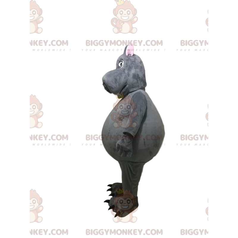 Costume de mascotte BIGGYMONKEY™ d'hippopotame gris avec une