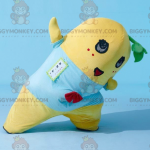 BIGGYMONKEY™ Yellow Plush Smiling Man Mascot Costume –