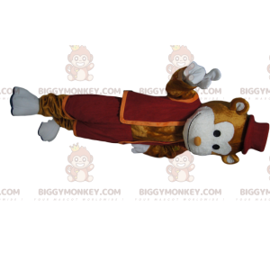 Costume de mascotte BIGGYMONKEY™ de singe marron joyeux avec