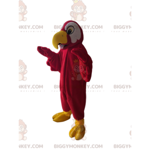 Costume de mascotte BIGGYMONKEY™ de perroquet rouge avec un