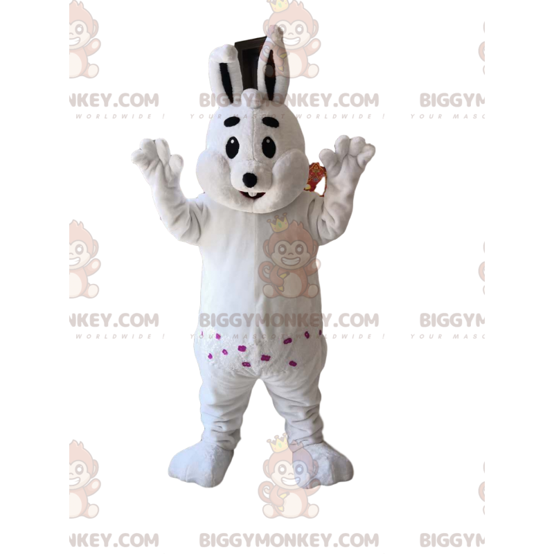 Fantasia de mascote de coelho branco gordo BIGGYMONKEY™.