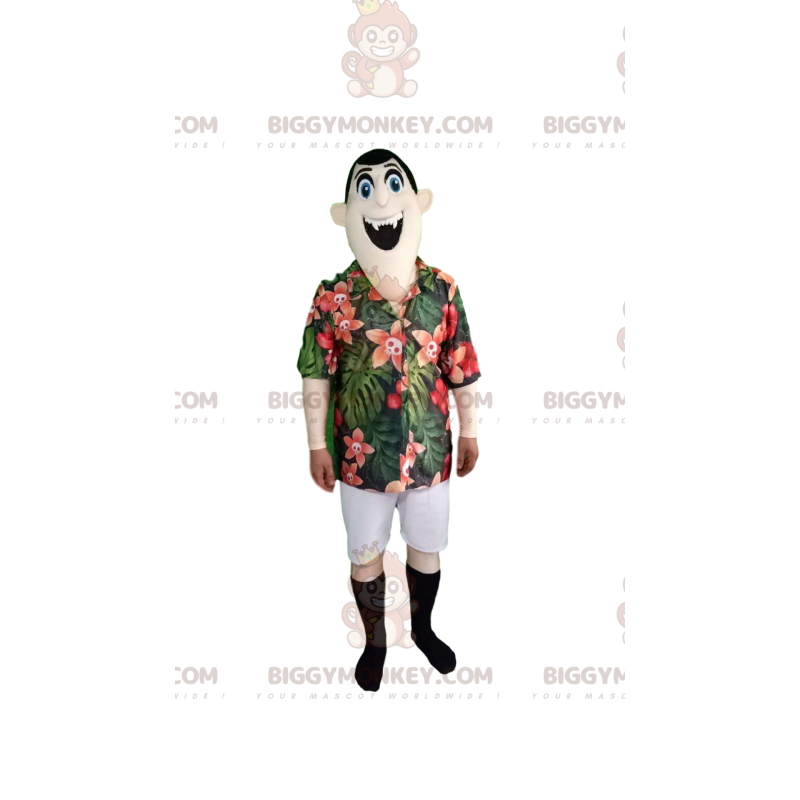 Disfraz de mascota vampiro BIGGYMONKEY™ con camisa tropical y