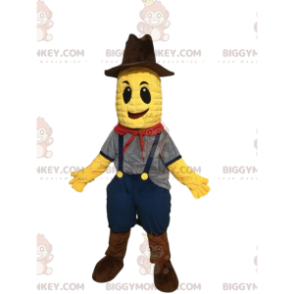 Corn on the Cob BIGGYMONKEY™ Mascot Costume with Overalls and