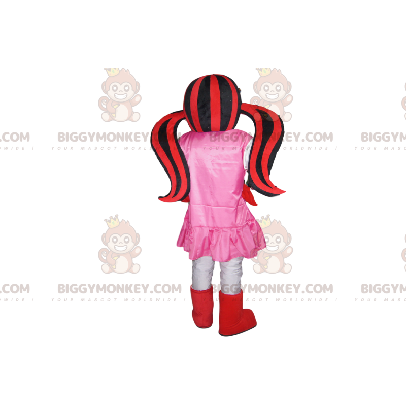 Kostým maskota upírky BIGGYMONKEY™ se dvěma červenými a černými