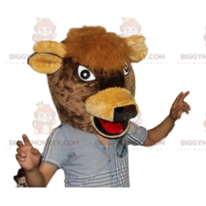 Fantasia de mascote BIGGYMONKEY™ Cabeça de Vaca Marrom Muito