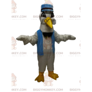 BIGGYMONKEY™ Disfraz de mascota de cisne blanco con quepis azul