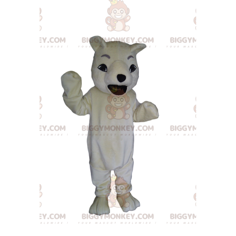 Costume de mascotte BIGGYMONKEY™ d'ours polaire rugissant.