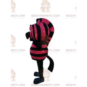 BIGGYMONKEY™ Traje de mascote de zebra preta e fúcsia. fantasia