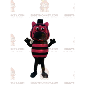 Costume de mascotte BIGGYMONKEY™ de petit zèbre noir et fushia.