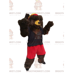 Costume de mascotte BIGGYMONKEY™ d'ours brun avec un short