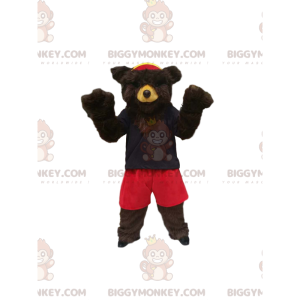 Costume de mascotte BIGGYMONKEY™ d'ours brun avec un short