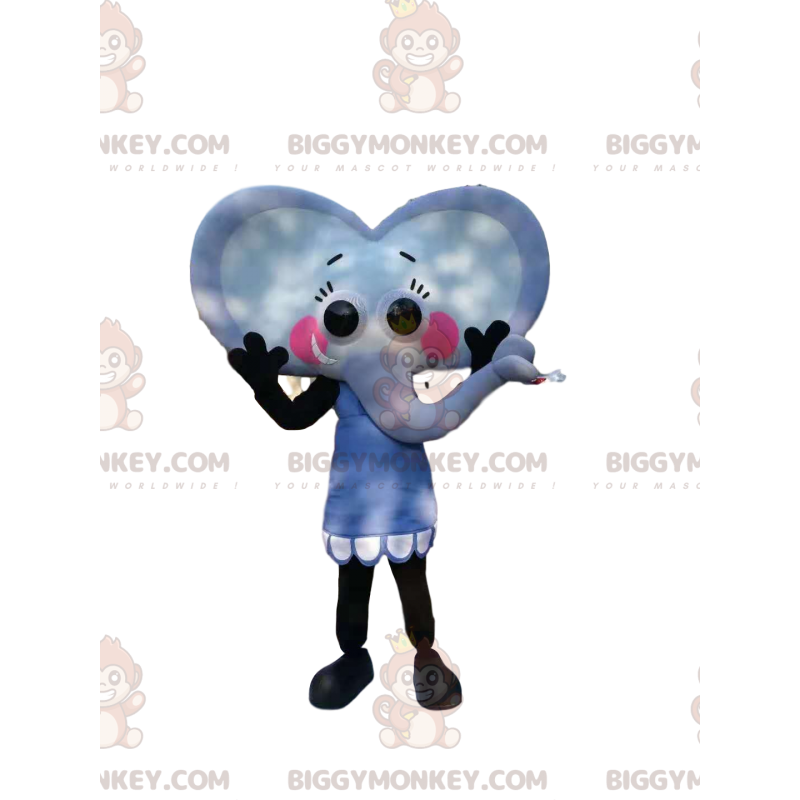 Costume da mascotte BIGGYMONKEY™ da piccolo elefante grigio a