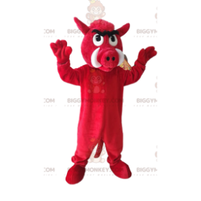 Agressief rood zwijn BIGGYMONKEY™ mascottekostuum. zwijn