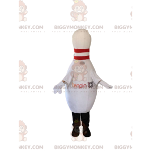 Costume de mascotte BIGGYMONKEY™ de quille blanche. Costume de