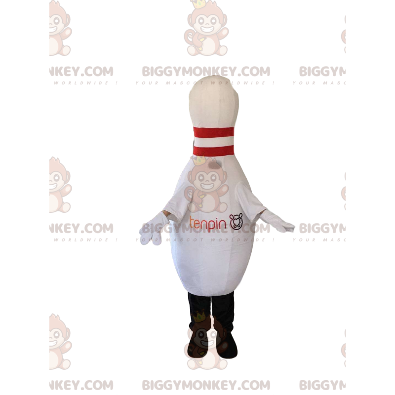 Weißer Kegel BIGGYMONKEY™ Maskottchen-Kostüm. Weißer