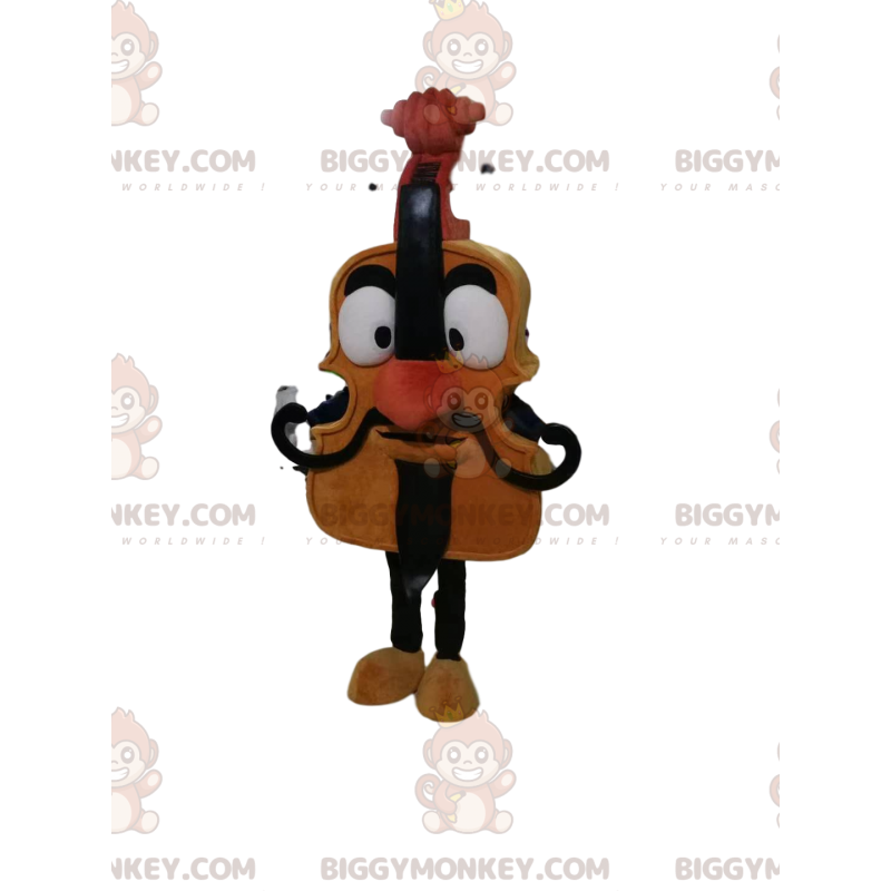 Costume de mascotte BIGGYMONKEY™ de violoncelle marron avec une