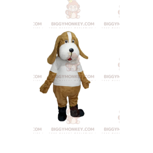 BIGGYMONKEY™ Mascot Costume Beige Dog With White Shirt –
