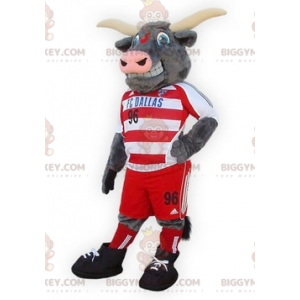 BIGGYMONKEY™ mascottekostuum grijze stier buffel in