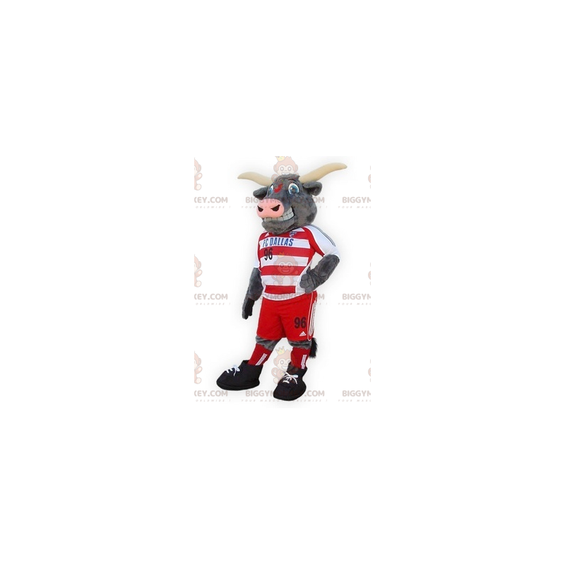 Costume de mascotte BIGGYMONKEY™ de buffle de taureau gris en